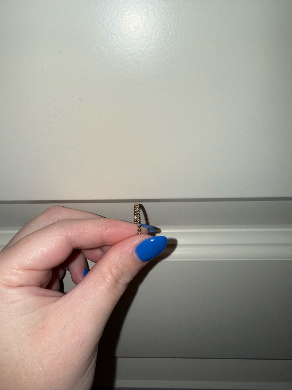 Gold Twisted Hoop Earring - Blue Accent